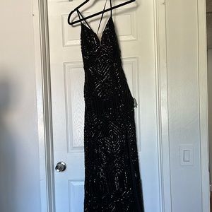 Windsor Black Sequin Prom Dress
